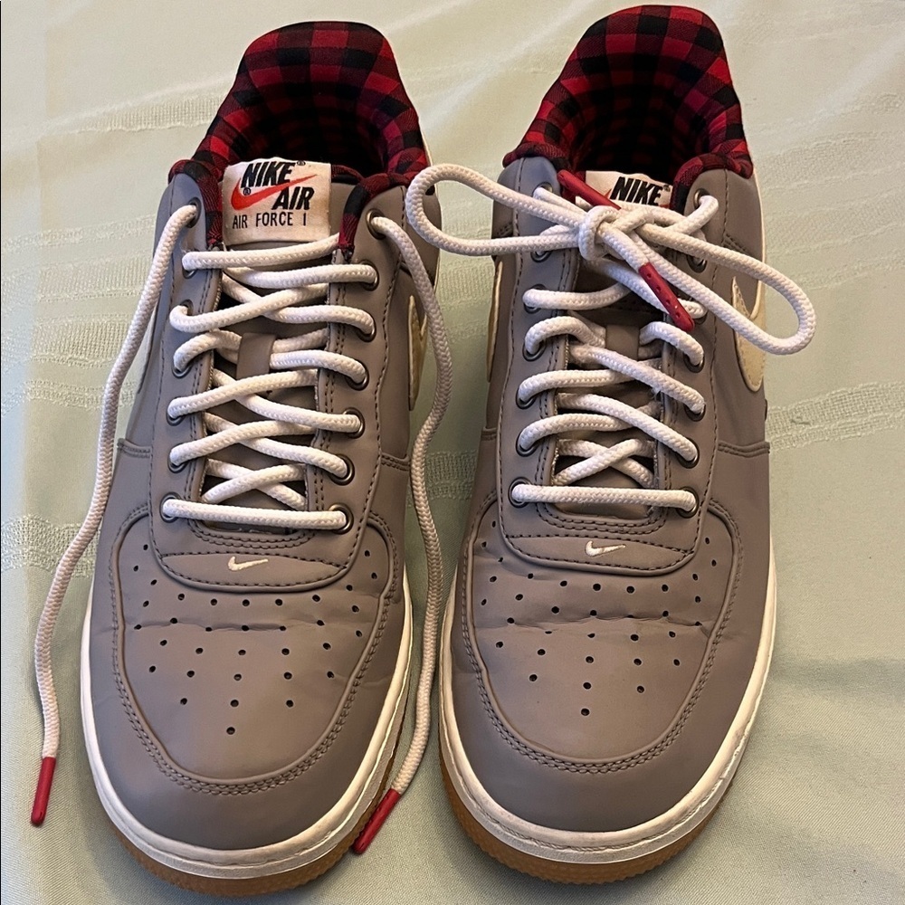 Nike Air Force 1 Gray and Red Sneakers size 8.5